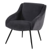 Vintage-Sessel aus grauem Velours und Metall